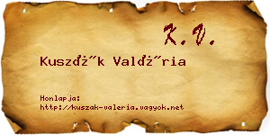 Kuszák Valéria névjegykártya